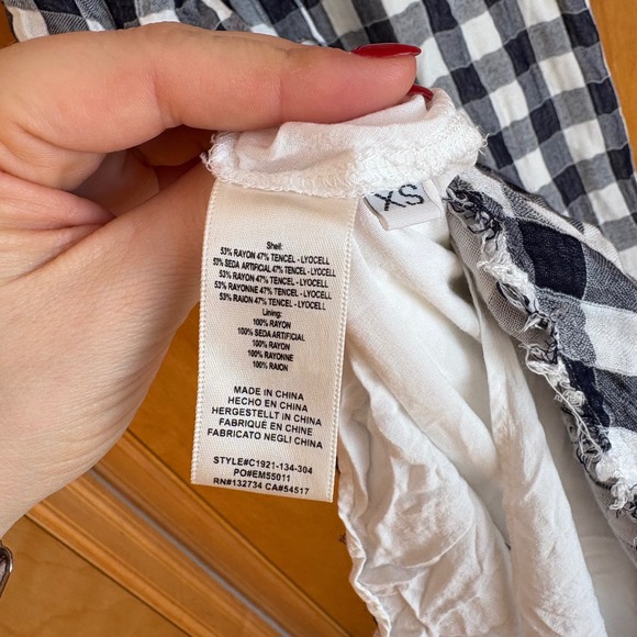 Cloth &‎ Stone Gingham Check Sleeveless Button Front Dress XS - Picture 6 of 6